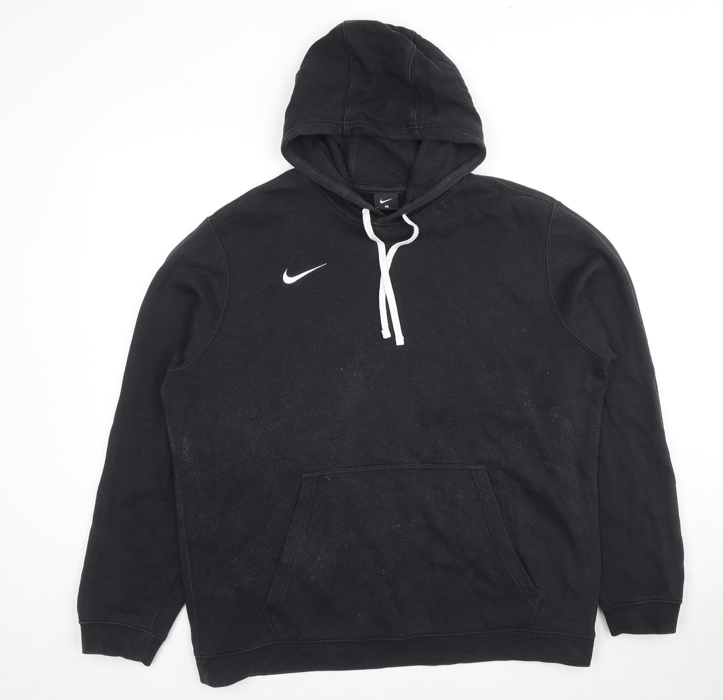 Nike Mens Black Cotton Pullover Hoodie Size XL