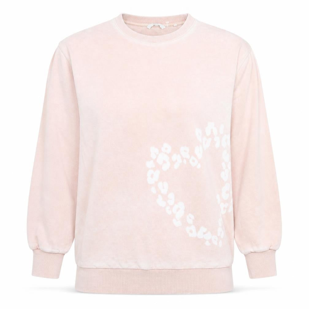 Front view of Next women’s pink cotton pullover sweatshirt, size M, pullover - heart