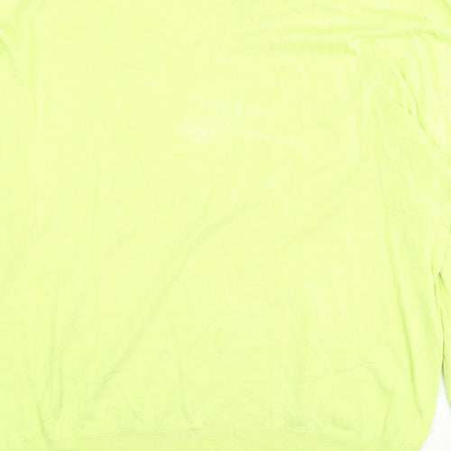 MO Womens Green V-Neck Viscose Pullover Jumper Size 2XL - Neon