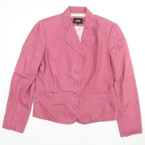 Per Una Womens Pink Biker Jacket Size 14 Button