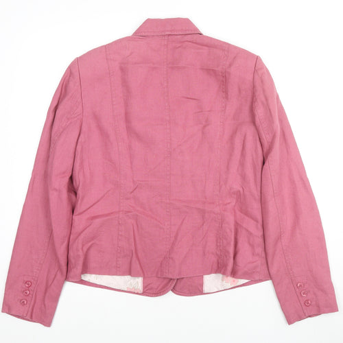 Per Una Womens Pink Biker Jacket Size 14 Button