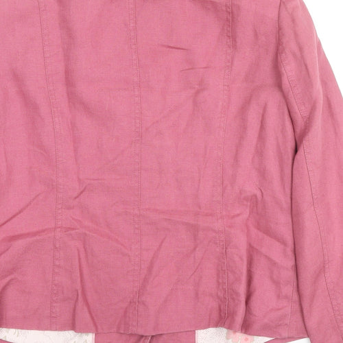 Per Una Womens Pink Biker Jacket Size 14 Button