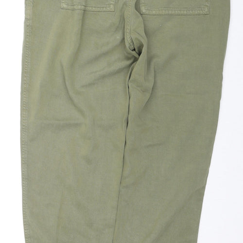 H&M Womens Green Lyocell Windbreaker Trousers Size M L30 in Regular