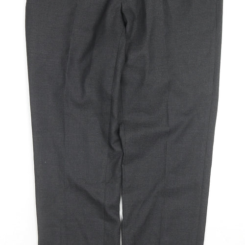 Moss London Mens Grey Polyester Trousers Size 30 in L28 in Slim Zip