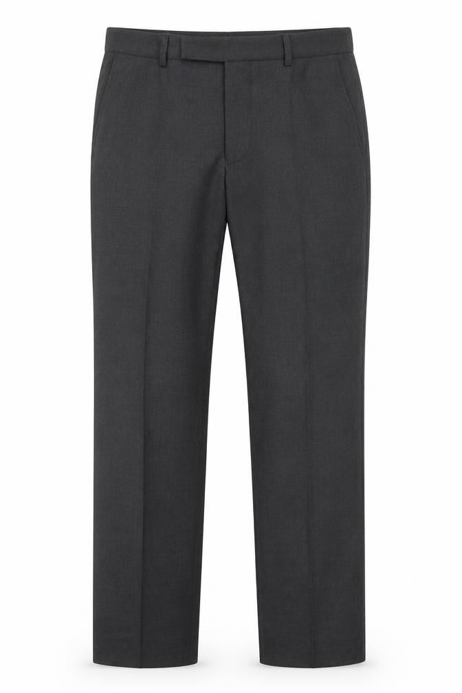 Moss London Mens Grey Polyester Trousers Size 30 in L28 in Slim Zip