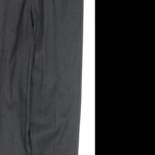 Moss London Mens Grey Polyester Trousers Size 30 in L28 in Slim Zip