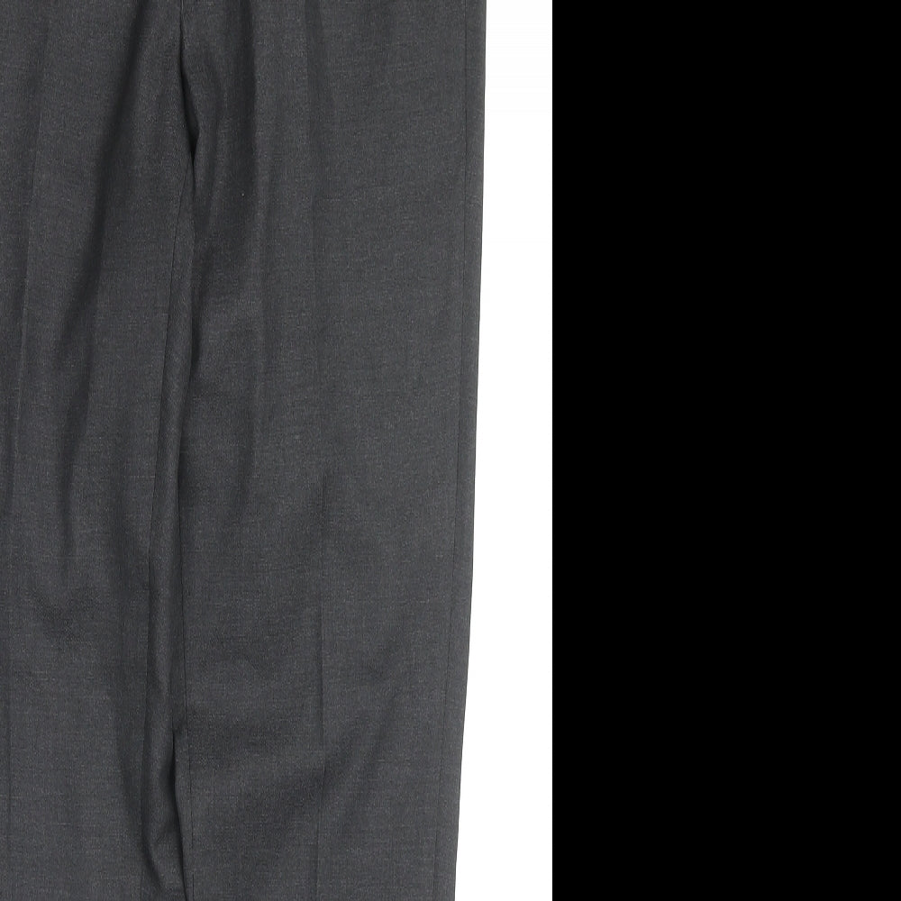 Moss London Mens Grey Polyester Trousers Size 30 in L28 in Slim Zip
