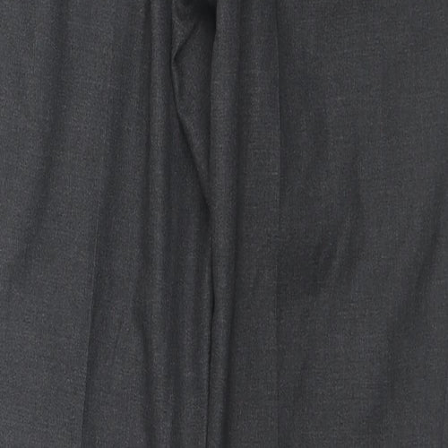 Moss London Mens Grey Polyester Trousers Size 30 in L28 in Slim Zip