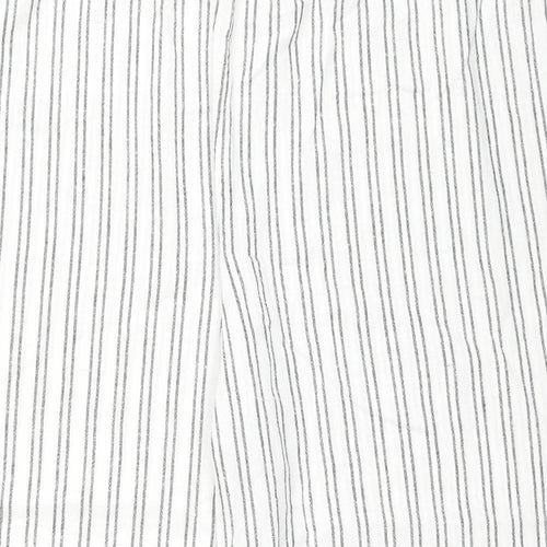 Only Womens White Striped Viscose Capri Trousers Size XL L26 in Regular