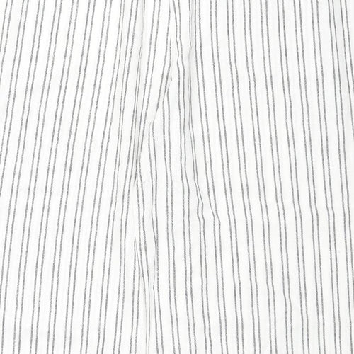 Only Womens White Striped Viscose Capri Trousers Size XL L26 in Regular
