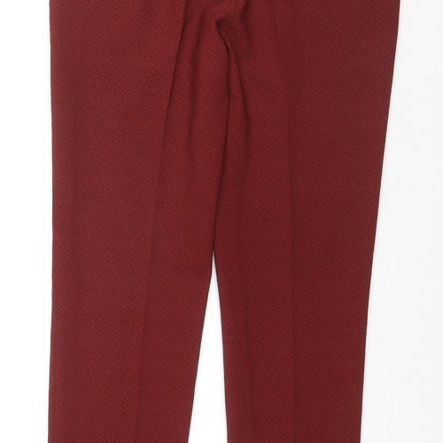Benim Womens Red Geometric Polyester Trousers Size XL L27 in Regular Zip