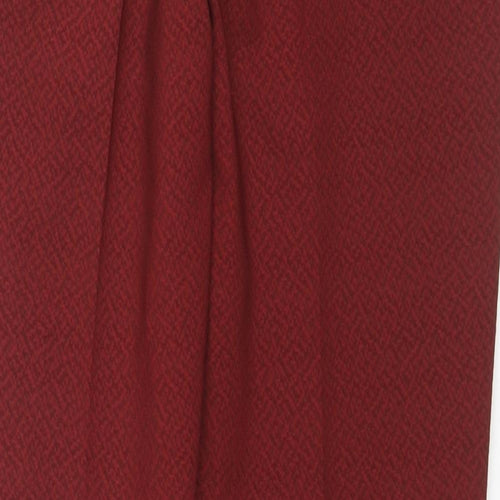 Benim Womens Red Geometric Polyester Trousers Size XL L27 in Regular Zip