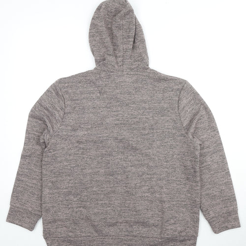 Purple Womens Beige Cotton Pullover Hoodie Size L Pullover