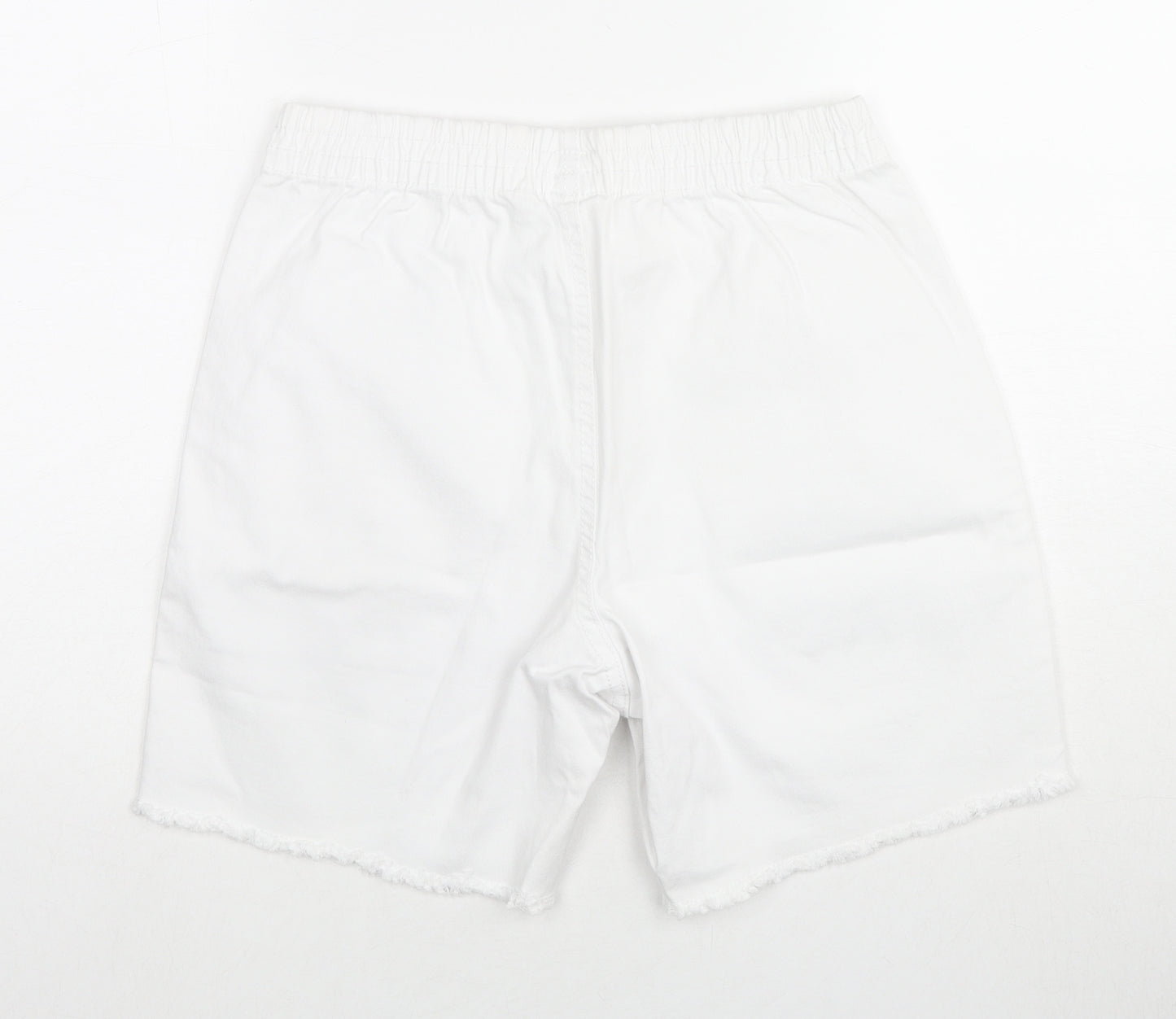 Rainbow Womens White Cotton Cut-Off Shorts Size 12 L7 in Regular Pull On