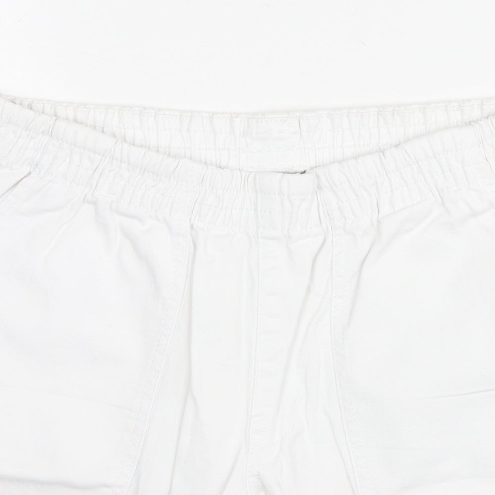 Rainbow Womens White Cotton Cut-Off Shorts Size 12 L7 in Regular Pull On