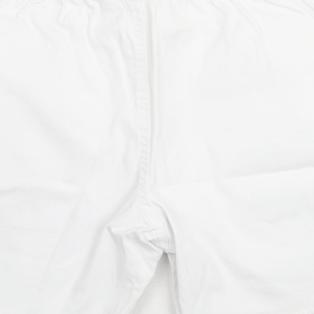 Rainbow Womens White Cotton Cut-Off Shorts Size 12 L7 in Regular Pull On
