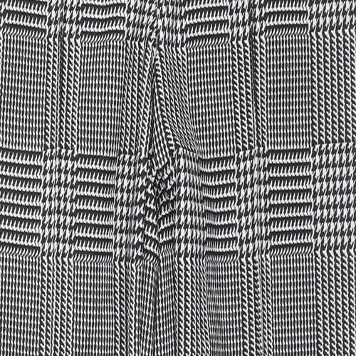 Marks and Spencer Womens Grey Herringbone Viscose Trousers Size 10 L28 in Regular Zip