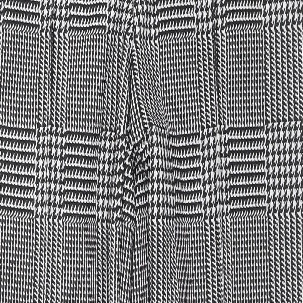 Marks and Spencer Womens Grey Herringbone Viscose Trousers Size 10 L28 in Regular Zip