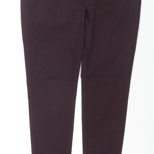 Denim & Co. Womens Purple Cotton Straight Jeans Size 12 L27 in Slim Zip