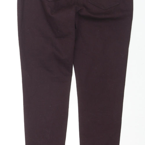 Denim & Co. Womens Purple Cotton Straight Jeans Size 12 L27 in Slim Zip