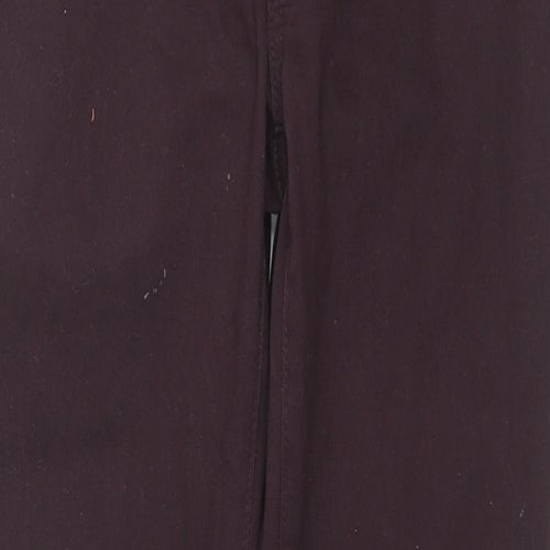 Denim & Co. Womens Purple Cotton Straight Jeans Size 12 L27 in Slim Zip