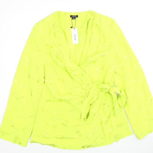 Nasty Gal Womens Green Floral Jacket Blazer Size 12 Button