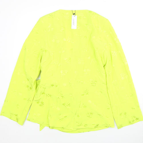 Nasty Gal Womens Green Floral Jacket Blazer Size 12 Button