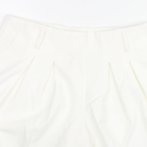 Elle White Womens White Polyester Culotte Shorts Size L L10 in Regular Zip