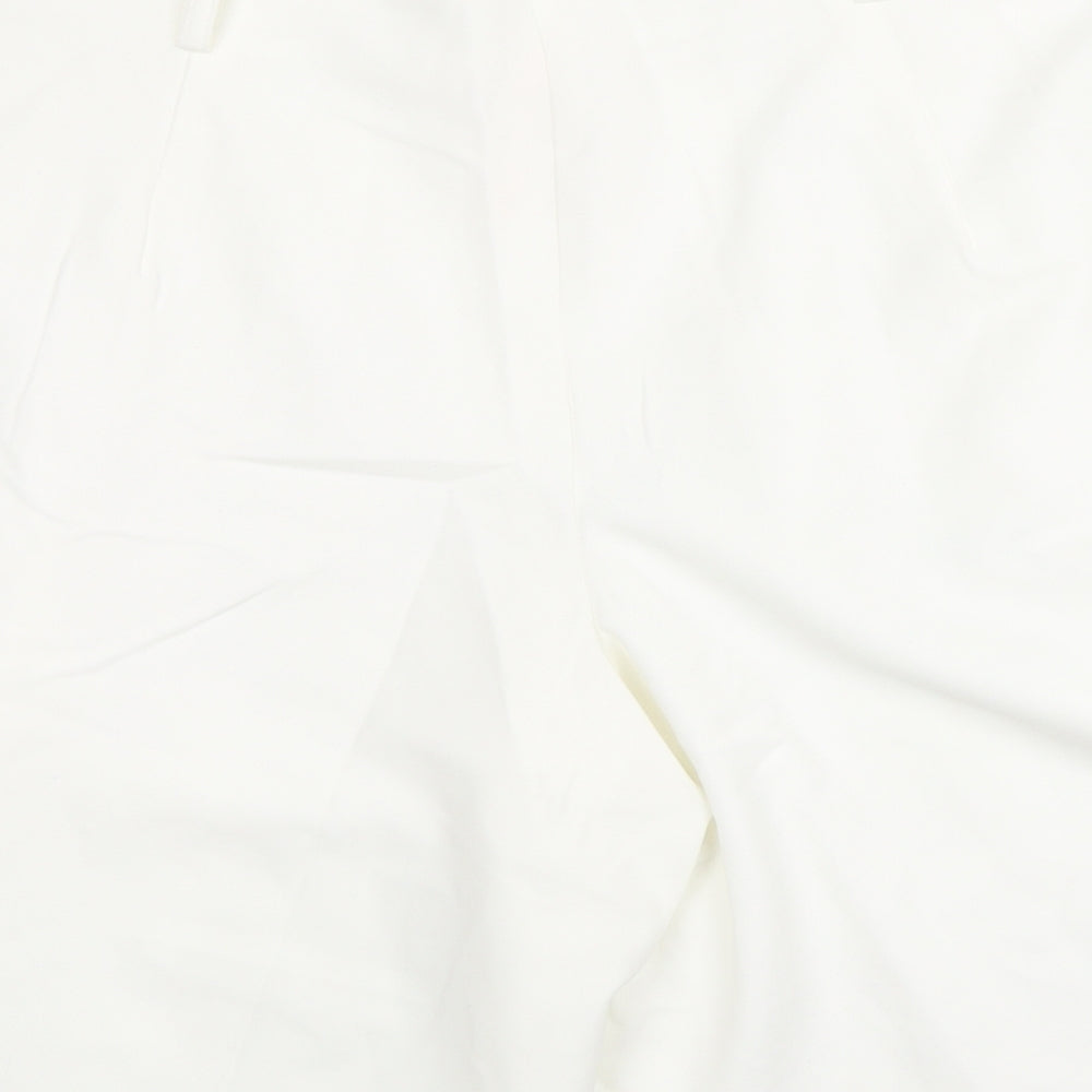 Elle White Womens White Polyester Culotte Shorts Size L L10 in Regular Zip