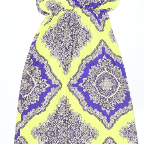 Boohoo Womens Multicoloured Geometric Cotton Maxi Size 8 Scoop Neck Pullover