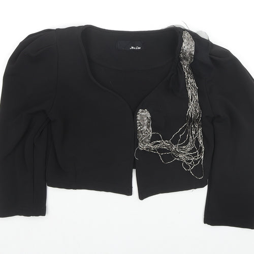 Miss Line Womens Black Jacket Blazer Size M - Beaded Detail