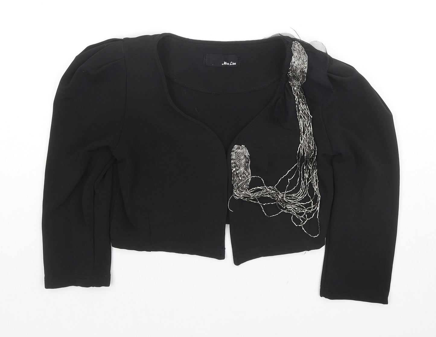 Miss Line Womens Black Jacket Blazer Size M - Beaded Detail