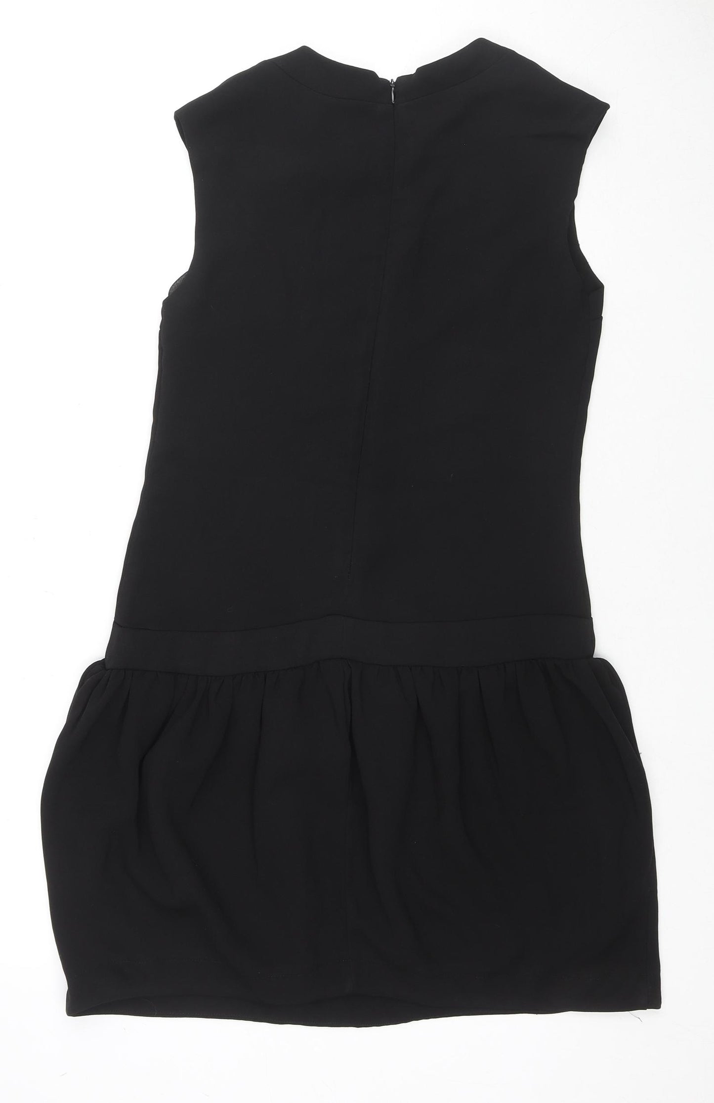Collection London Womens Black Polyester Trapeze & Swing Size 8 Round Neck Zip