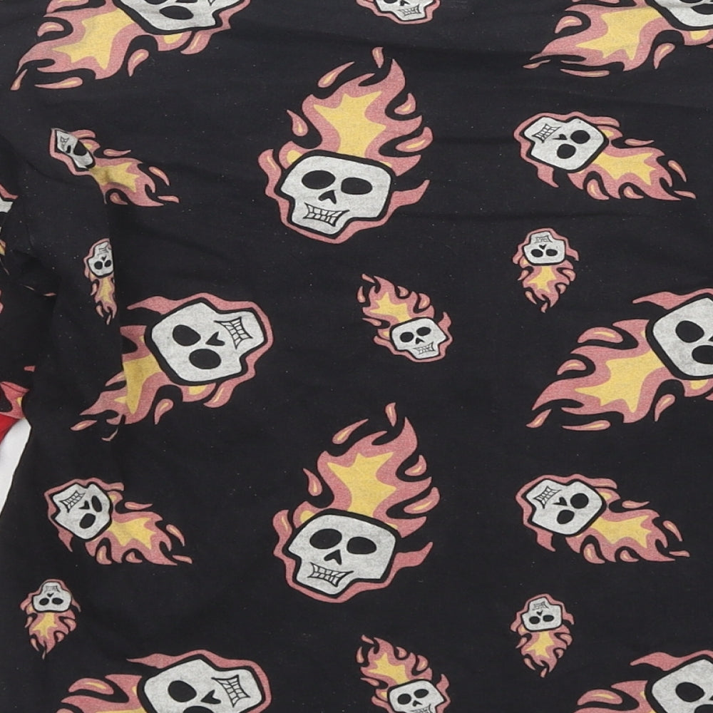 NEXT Boys Black Colourblock Cotton Pullover Sweatshirt Size 8 Years Pullover - Fire Skulls