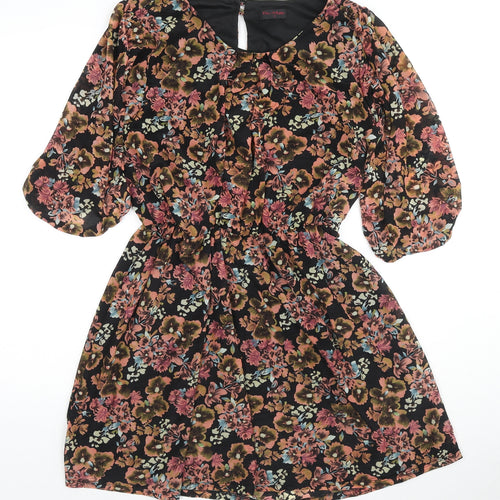 Miss Selfridge Womens Multicoloured Fair Isle Polyester Trapeze & Swing Size 12 Round Neck Button