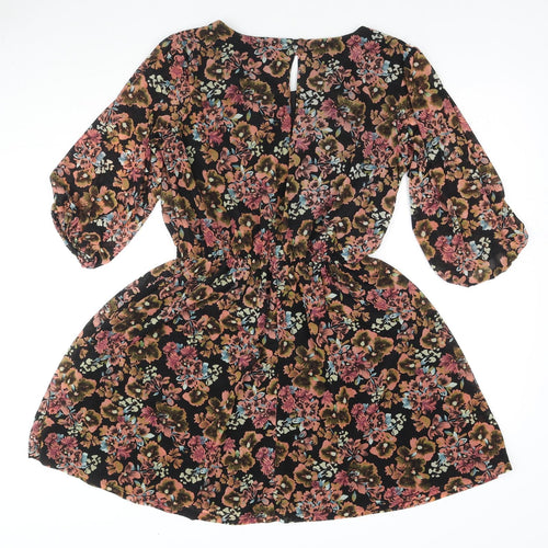 Miss Selfridge Womens Multicoloured Fair Isle Polyester Trapeze & Swing Size 12 Round Neck Button