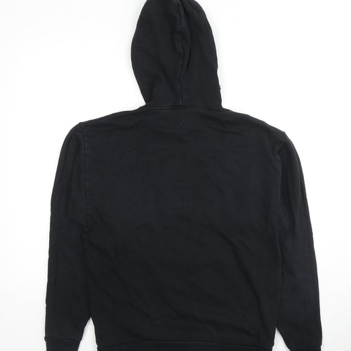 COLLUSION Mens Black Cotton Pullover Hoodie Size S