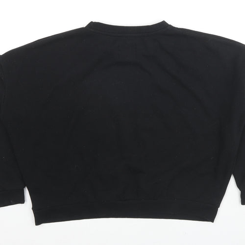Stranger Things Womens Black Cotton Pullover Sweatshirt Size 6 Pullover - Size 6-8