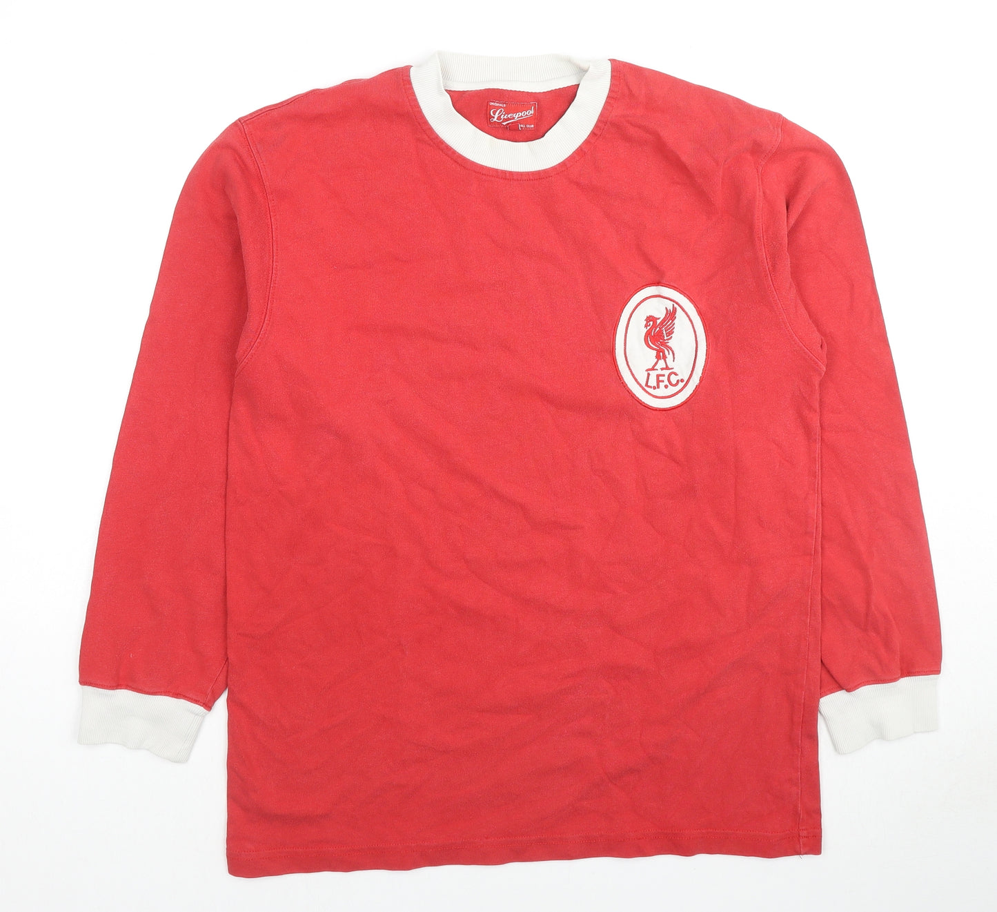 Liverpool FC Mens Red Cotton Pullover Sweatshirt Size M - Logo