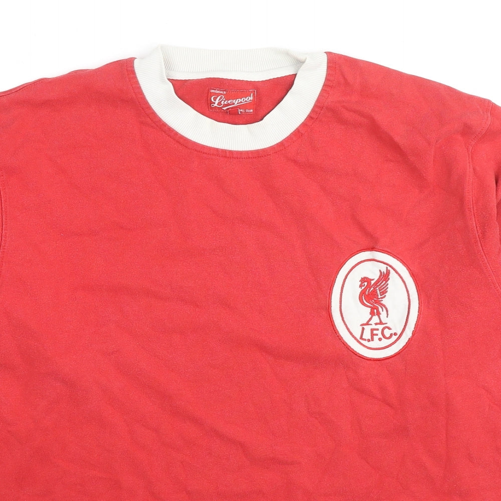 Liverpool FC Mens Red Cotton Pullover Sweatshirt Size M - Logo