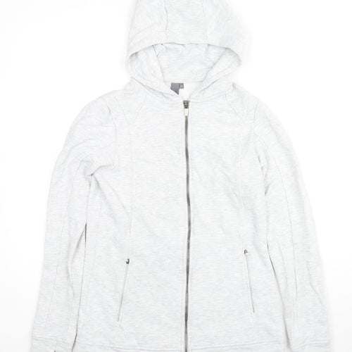 Sweaty Betty Womens Grey Cotton Full Zip Hoodie Size XS Zip