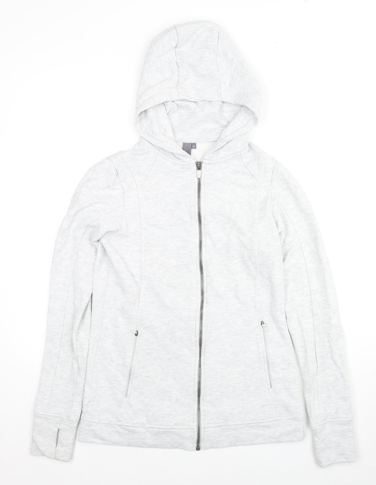 Sweaty Betty Womens Grey Cotton Full Zip Hoodie Size XS Zip