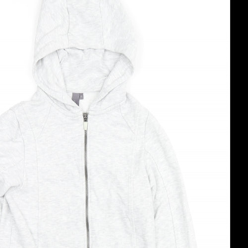 Sweaty Betty Womens Grey Cotton Full Zip Hoodie Size XS Zip