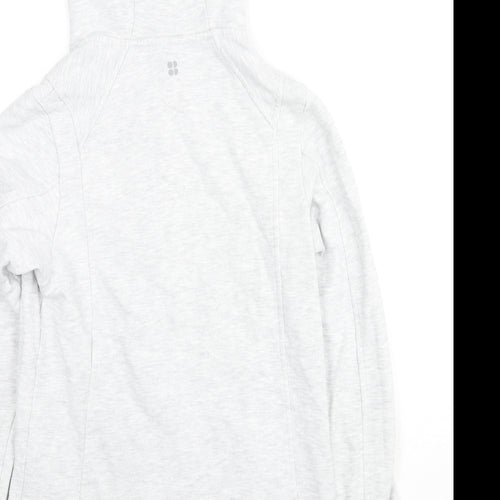 Sweaty Betty Womens Grey Cotton Full Zip Hoodie Size XS Zip