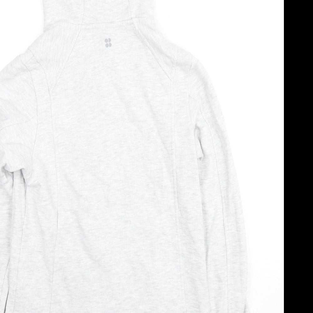Sweaty Betty Womens Grey Cotton Full Zip Hoodie Size XS Zip