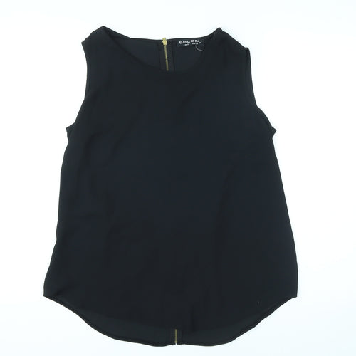 Select Womens Black Polyester Basic T-Shirt Size 12 Round Neck