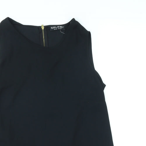 Select Womens Black Polyester Basic T-Shirt Size 12 Round Neck