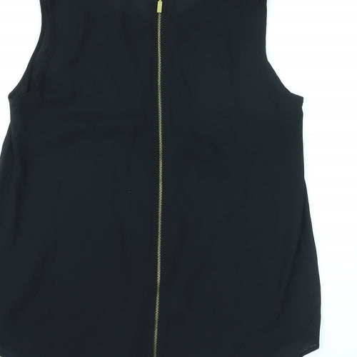 Select Womens Black Polyester Basic T-Shirt Size 12 Round Neck