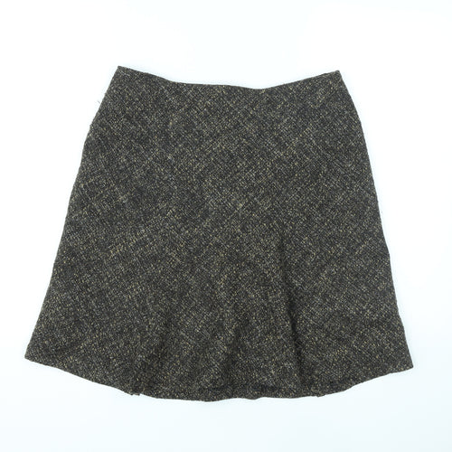 Nougat Womens Brown Wool A-Line Skirt Size 6 Zip