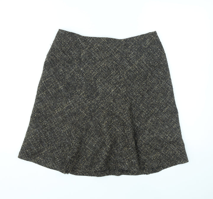Nougat Womens Brown Wool A-Line Skirt Size 6 Zip
